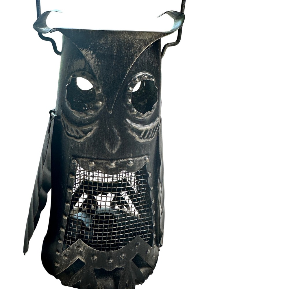 VTG Pier 1 Lantern Unisex OS Black Owl Metal Votive Candle Holder VTG Retro